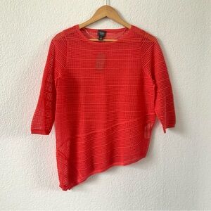 Chico's Red Textured Knit Top, Island Collection
